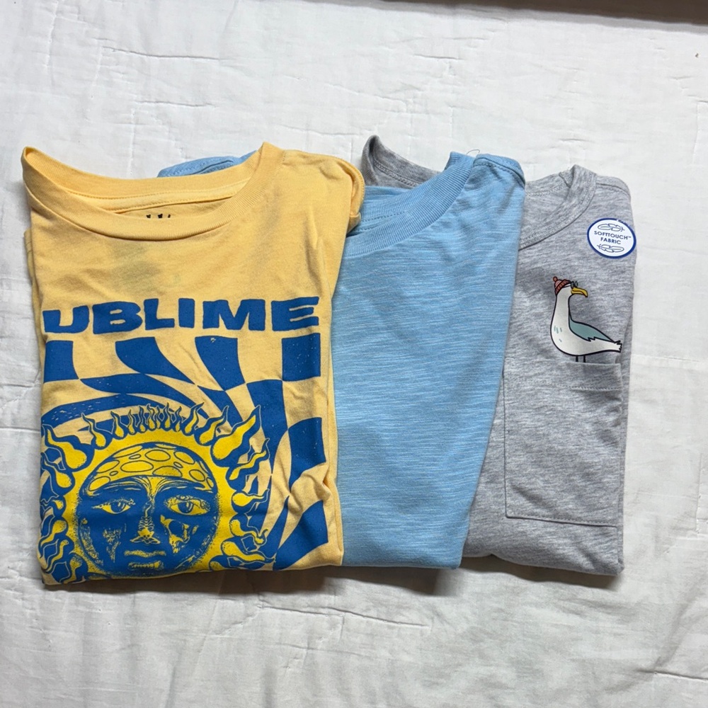 NWT 365Kids 3-Pack Graphic Tees Size 8 | Sublime Sun & Seagull